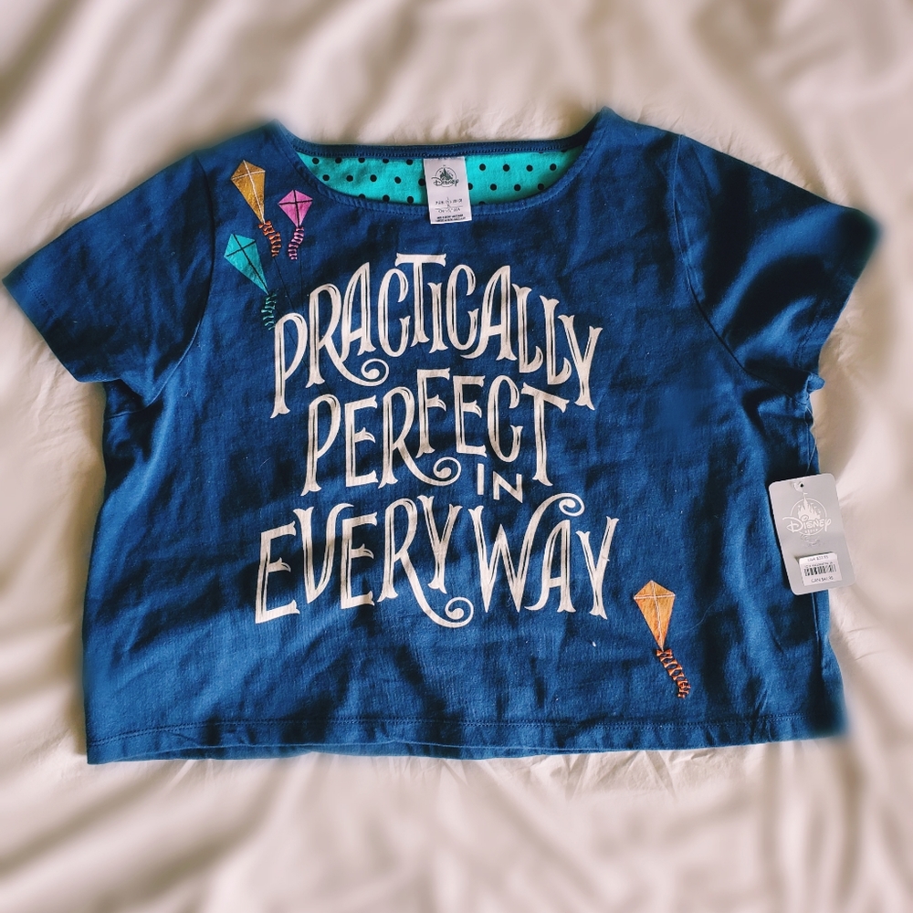 Disney Mary Poppins Quote Cropped Tee NWT